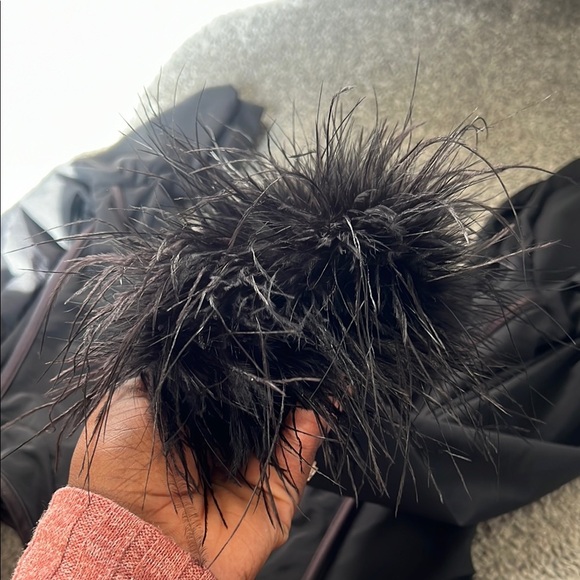 House of CB Black Corset Top with Feather Cuffs - Picture 3 of 6